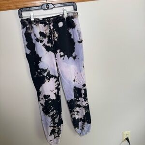 Cotton Citizen purple and black Tie-Dye Joggers medium